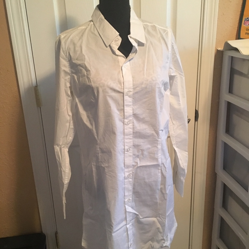 Ruby Ribbon White Shirt Dress